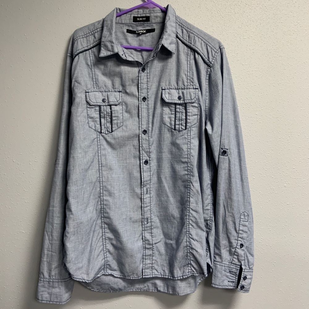 Carbon button down shirt.